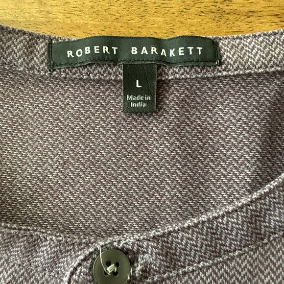 Robert Barakett Size Large Fernwood Long Sleeve Henley Shirt Imperial Purple Men - Picture 4 of 6